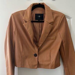 7 for all man kind leather cropped jacket